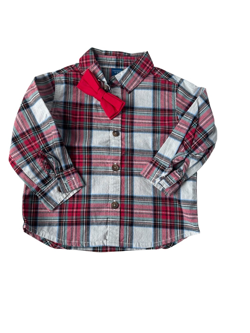 Plaid Shirt and Bow-Tie Set Size 12-18 months